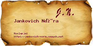 Jankovich Nóra névjegykártya