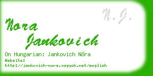 nora jankovich business card